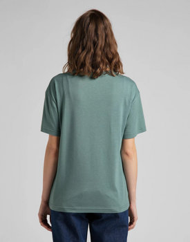 LEE RELAXED CREW TEE DAMSKI T-SHIRT STEEL GREEN L43PBYTY