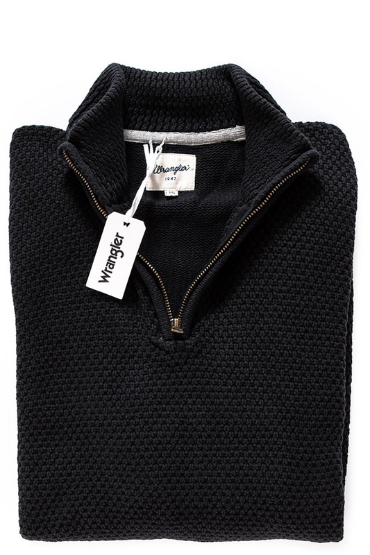 WRANGLER HALF ZIP KNIT BLACK W8600RH01 W8600RH01