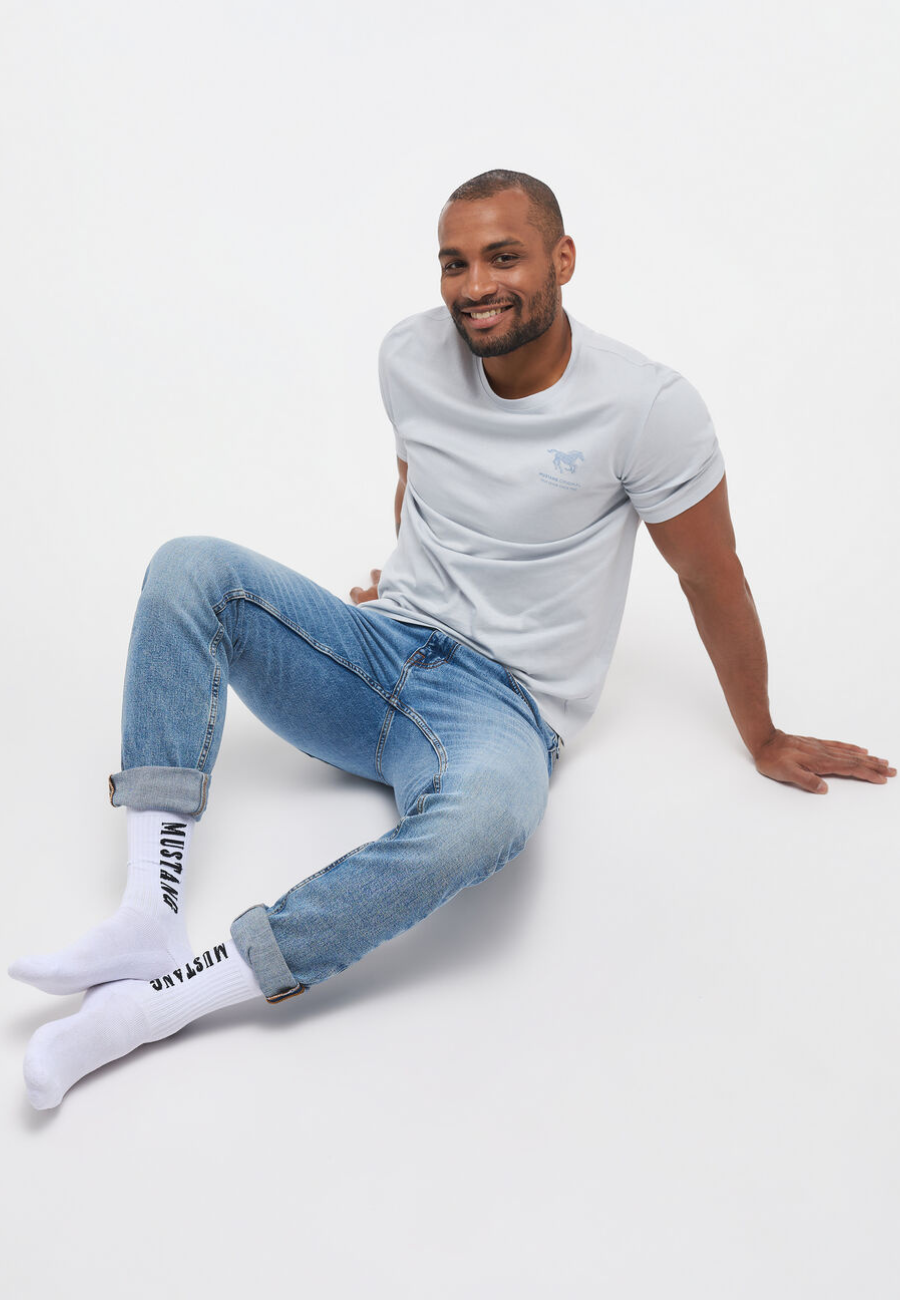 MUSTANG VEGAS SLIM MĘSKIE SPODNIE JEANSOWE JEANSY DŻINSY DENIM BLUE 1015043 5000 202