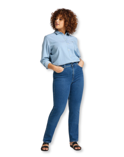 LEE CLASSIC STRAIGHT PLUS DAMSKIE SPODNIE JEANSOWE JEANSY MID EVITA L32JPVYW