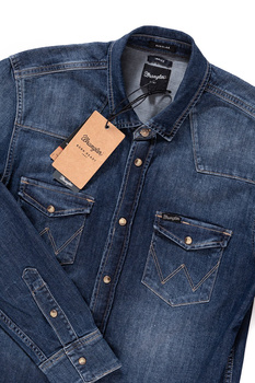 WRANGLER WESTERN DENIM SHIRT MID INDIGO W59837T8E
