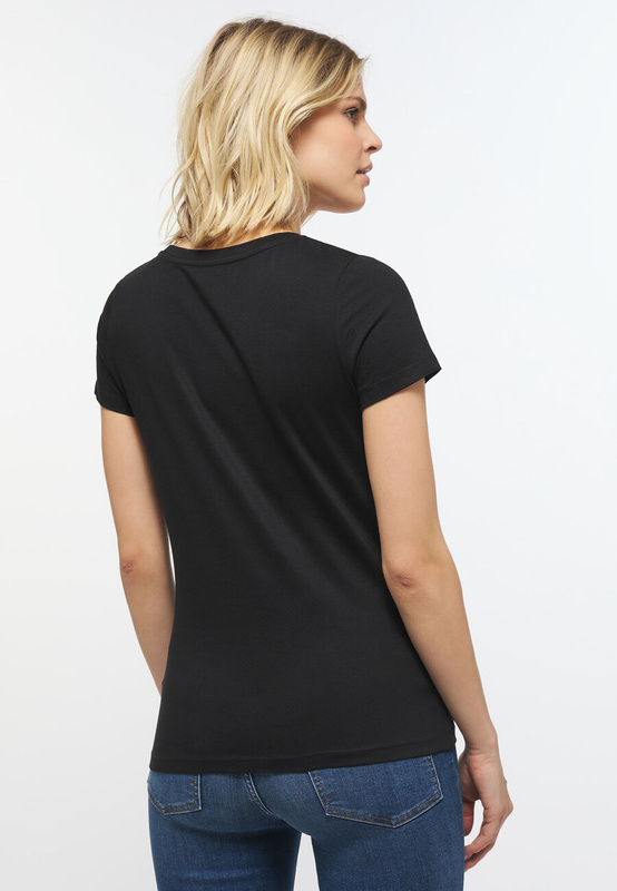 MUSTANG Alina C Tee Logo Damski T-shirt Koszulka Black 1013222 4142