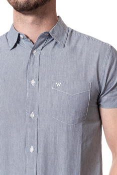 KOSZULA MĘSKA KRÓTKI RĘKAW WRANGLER SS 1 PKT SHIRT PEACOAT BLUE W58604M49 112129484