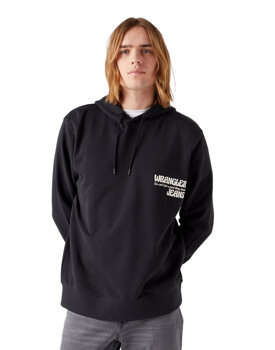 WRANGLER SLOGAN HOODIE MĘSKA BLUZA FADED BLACK W666ILXV6 112321310