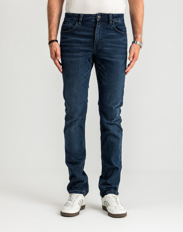 Męskie Spodnie Jeansowe Tom Tailor Josh Dark Stone Blue Black Denim 1021434 10173