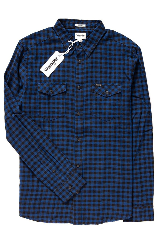 WRANGLER LS 2PKT FLAP SHIRT BLUE DEPTHS W5A5ORXJY 112130072