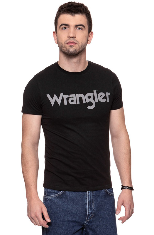 KOSZULKA WRANGLER SS LOGO TEE BLACK W7C04D301 112131586
