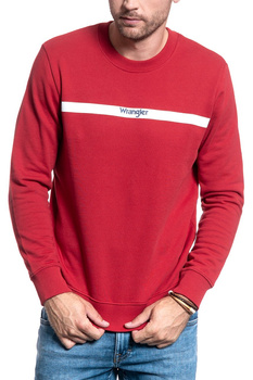 BLUZA MĘSKA WRANGLER STRIPE LOGO SWEAT RED W6A5HYX47 112130663