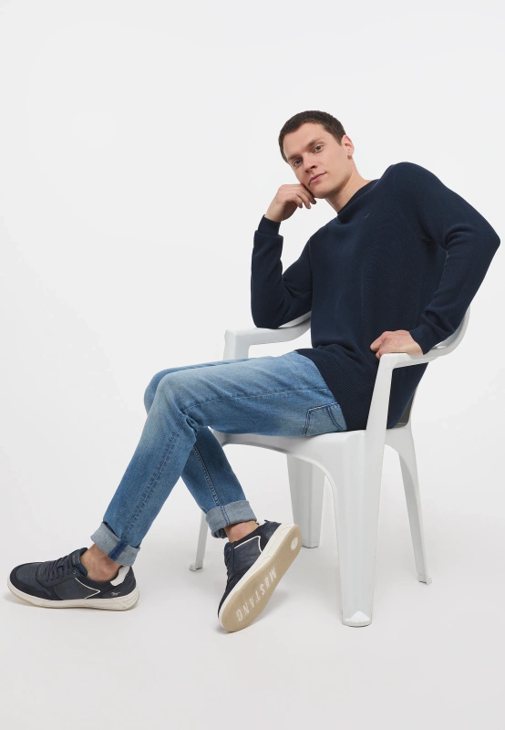 Męski Sweter Mustang Style Emil C Basic Total Eclipse 1014115 5226 