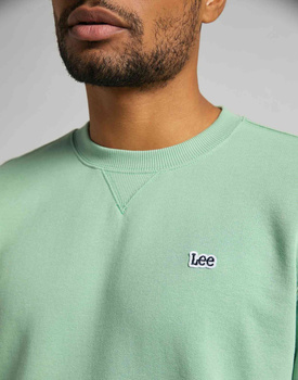 LEE PLAIN CREW SWS MĘSKA BLUZA KLASYCZNA GRANITE GREEN L81ISPQN 112121785