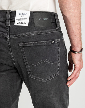 Męskie Spodnie Jeansowe MUSTANG Tramper Straight Denim Black 1016083 4000 803