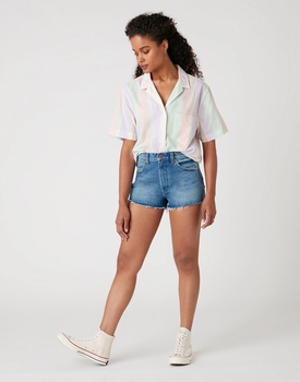 DAMSKIE SZORTY JEANSOWE WRANGLER FESTIVAL SHORT TIDAL WAVES W26F-MC-256 112128031
