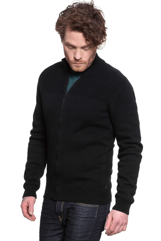 MĘSKI SWETER WRANGLER FULL ZIP KNIT BLACK W8A3RK100 112132370