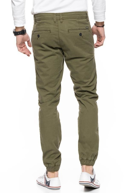 TOM TAILOR SPODNIE MĘSKIE SOLID STRETCH TWILL JOGG CHINO OLIVE DRAP 6403965.00.12 COL. 7141