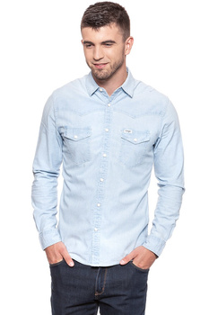 KOSZULA JEANSOWA MĘSKA WRANGLER LS WESTERN LIGHT STONE W5A231GZ6 112129994