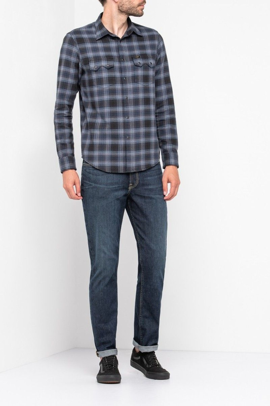 LEE RIDER SHIRT MĘSKA KOSZULA MATERIAŁOWA W KRATĘ FADED BLACK L856ZDKD 112122588