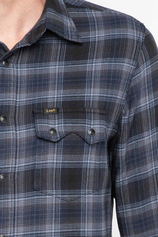 LEE RIDER SHIRT MĘSKA KOSZULA MATERIAŁOWA W KRATĘ FADED BLACK L856ZDKD 112122588