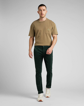 LEE SLIM CHINO MĘSKIE SPODNIE SZTRUKSOWE SZTRUKS LOGO KELP L71LAXIN 112321633