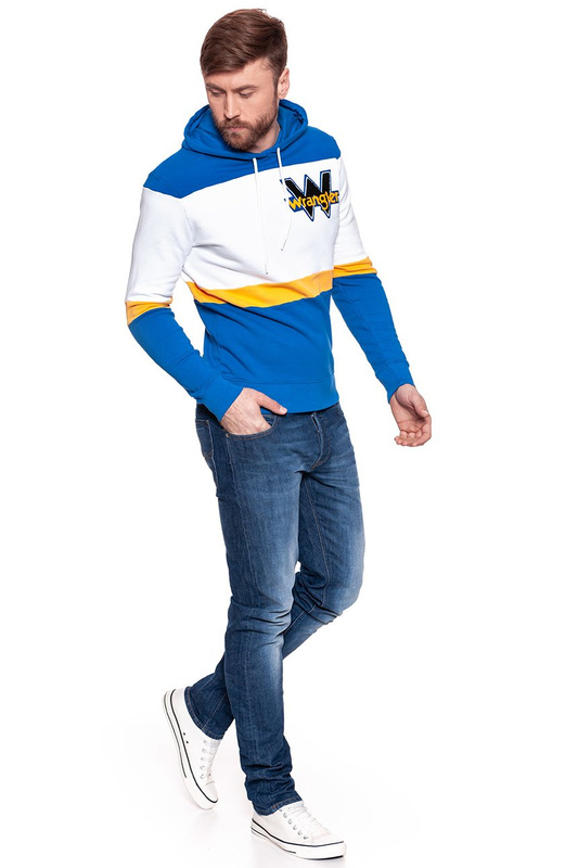 BLUZA WRANGLER MĘSKA B&Y HOODIE WHITE W6557HQ12 112130568