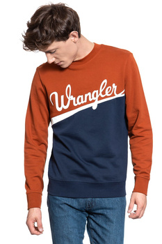 BLUZA WRANGLER CUT&SEW SWEAT PICANTE BROWN W6B7HYX9H 112130694