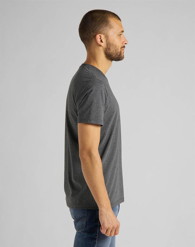 LEE SS TONAL FLOCK LOGO MĘSKI T-SHIRT DARK GREY MELE L62SFE06 112114819