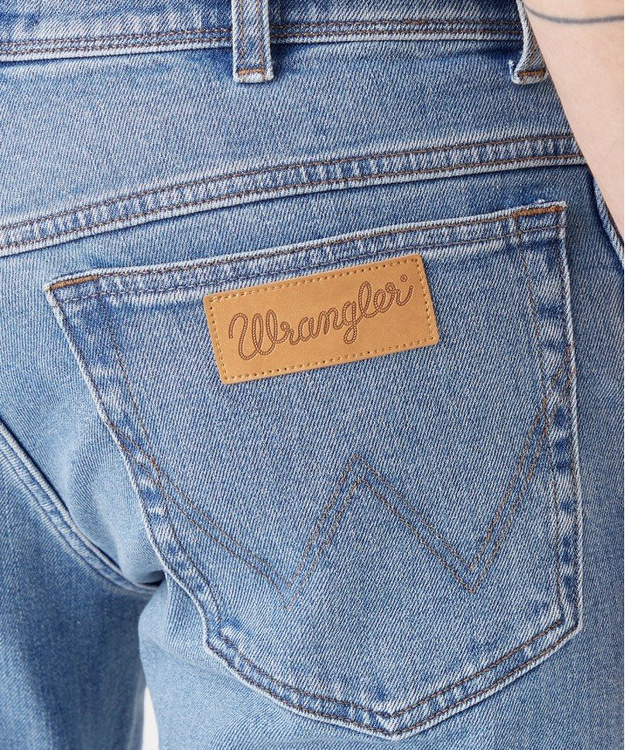 WRANGLER TEXAS SLIM MĘSKIE SPODNIE JEANSOWE GREEN STEEL W12SJX31Z 112145798