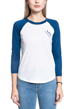 DAMSKA KOSZULKA Z DŁUGIM RĘKAWEM LEE REGLAN RINGER TEE SLIM FIT WASHED BLUE L41NWMLR 112109102