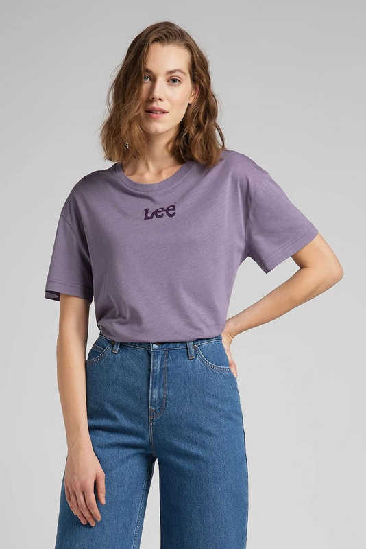 LEE RELAXED CREW TEE DAMSKI T-SHIRT WASHED PURPLE L43PBYTZ 112143995