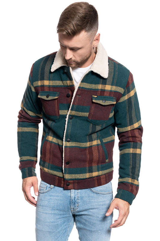 MĘSKA KURTKA SHERPA WRANGLER TRUCKER JACKET PINE W4B4XSG01 112129088