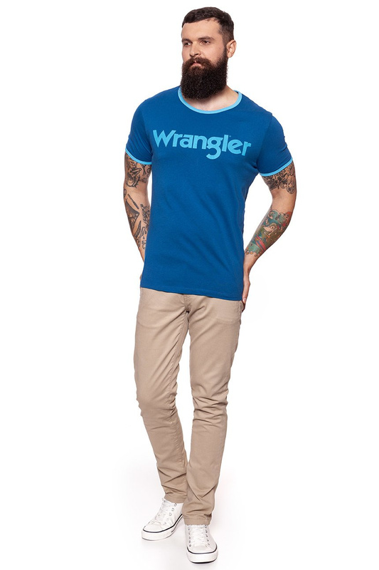 KOSZULKA WRANGLER KABEL TEE LIMOGES BLUE W7A76FQ50 112131256