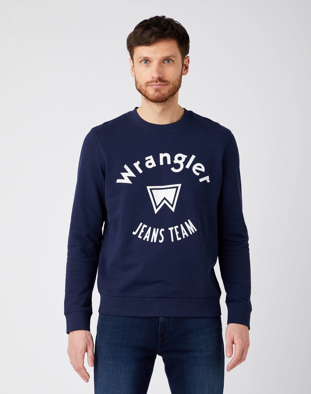 WRANGLER CREW SWEAT MĘSKA BLUZA KLASYCZNA NAVY W6M8HY114 112141491