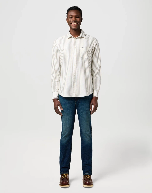 MESKA KOSZULA  WRANGLER 1 PKT SHIRT GREEN OXFORD 112371616