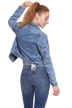 DAMSKA KURTKA JEANSOWA LEE RIDER JACKET SUPER STONEWASH L54MRD66 112112852