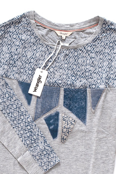WRANGLER L/S APPLICATION TEE MID GREY MEL W7317DS37