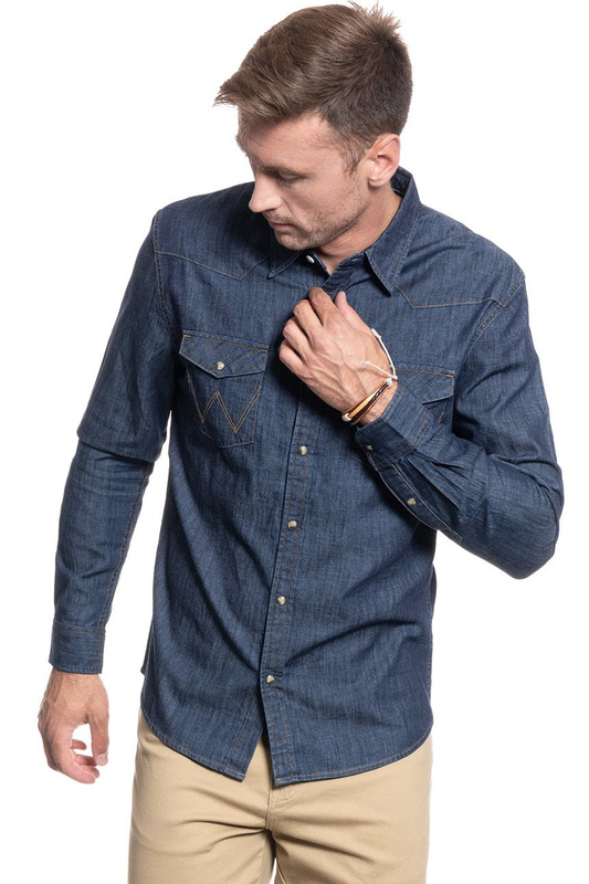 WRANGLER DENIM WESTERN SHIRT RINSE INDIGO W5M12AXWE 112130202