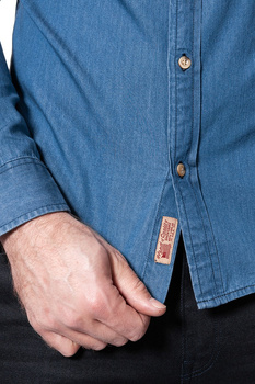 WRANGLER L/S BUTTON-DOWN SHIR MID INDIGO W57651H8E