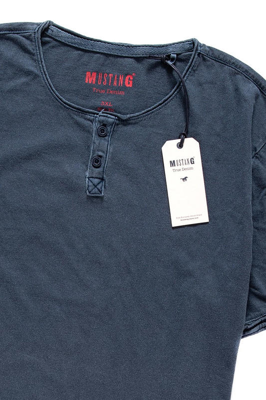 MUSTANG T SHIRT OPEN EDGE HENLEY DRESS BLUES 1007742 5334