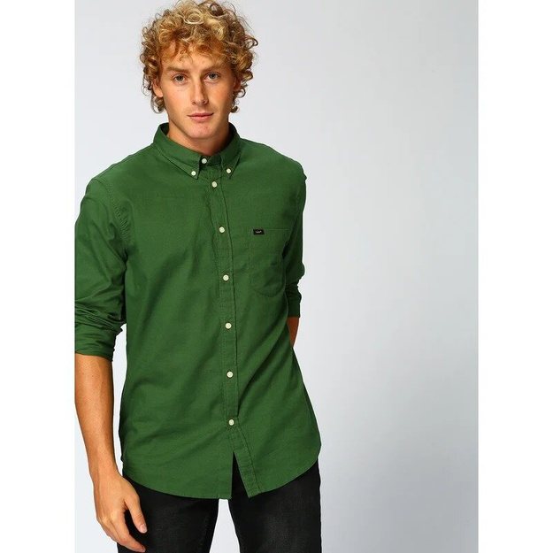 LEE BUTTON DOWN MĘSKA KOSZULA MATERIAŁOWA NEW ARMY GREEN L880ZLKE 112123549