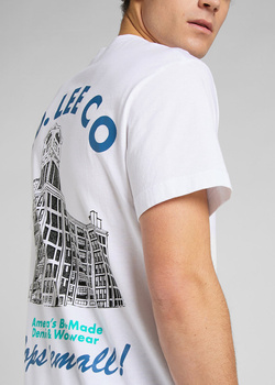 LEE BEST CHOICE TEE MĘSKI T-SHIRT KOSZULKA LOGO NADRUK BRIGHT WHITE L65GFELJ 112145352