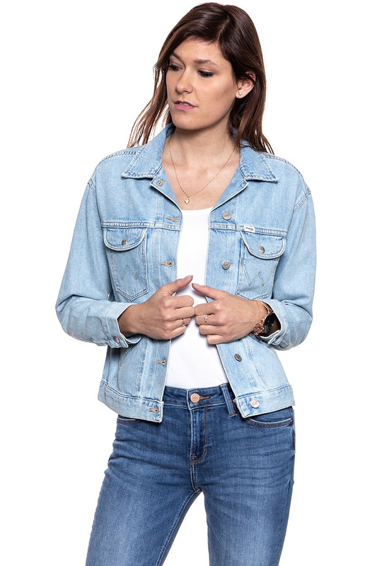 DAMSKA KURTKA JEANSOWA WRANGLER RETRO JACKET TUBBLE BLUE W415FH17J 112128783