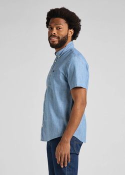 LEE BUTTON DOWN SS MĘSKA KOSZULA JEANSOWA KRÓTKI RĘKAW NAVY L886NS35 112145647