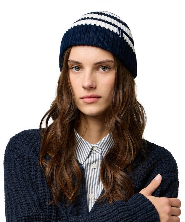 MESKA CZAPKA WRANGLER STRIPED BEANIE DARK NAVY 112372408