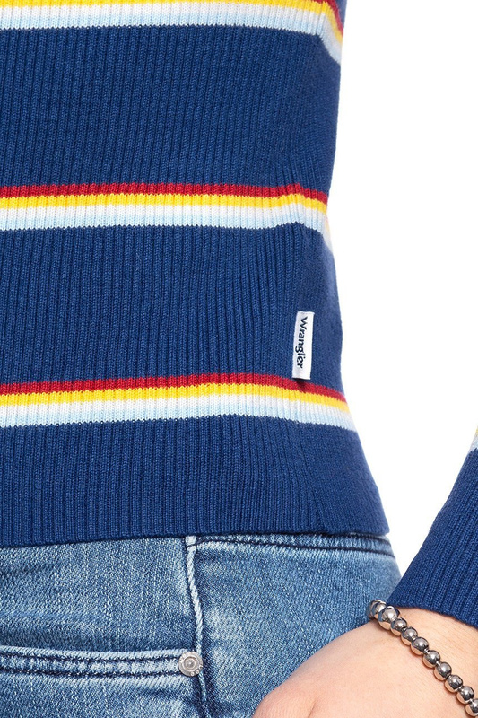 DAMSKI SWETER WRANGLER TURTLE NECK BLUE DEPTHS W8N0PWXJY SAMPLE 112132401