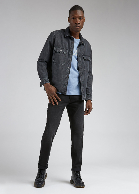 LEE DAREN ZIP FLY MĘSKIE SPODNIE JEANSOWE JEANSY PITCH BLACK L707ADEV 112322220