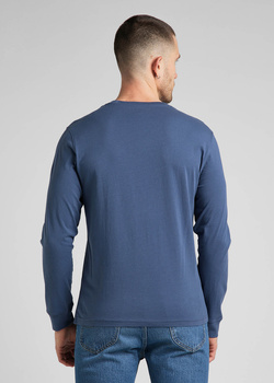 LEE LS PATCH LOGO TEE MĘSKI LONGSLEEVE MĘSKA KOSZULKA Z DŁUGIM RĘKAWEM LOGO MARINE L69MFQ54 112321921