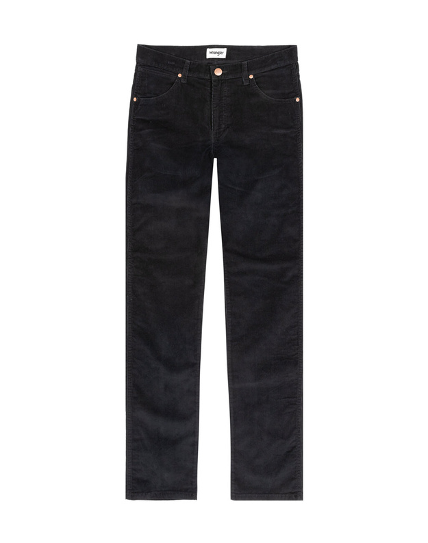 WRANGLER MESKIE SPODNIE SZTRUKSOWE SZTRUKS GREENSBORO BLACK W15QLM100