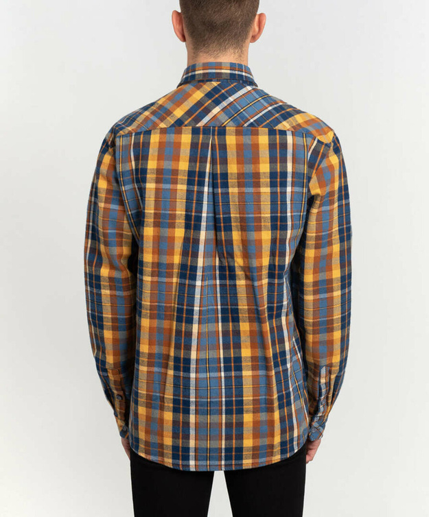 LEE x TIMBERLAND FLANNEL SHIRT MĘSKA KOSZULA W KRATĘ KRATA ESTATE BLUE L67DFT22 112116862