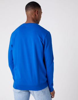 MĘSKA BLUZA BEZ KAPTURA WRANGLER LOGO CREW WRANGLER BLUE W6C0HLX05 112130703