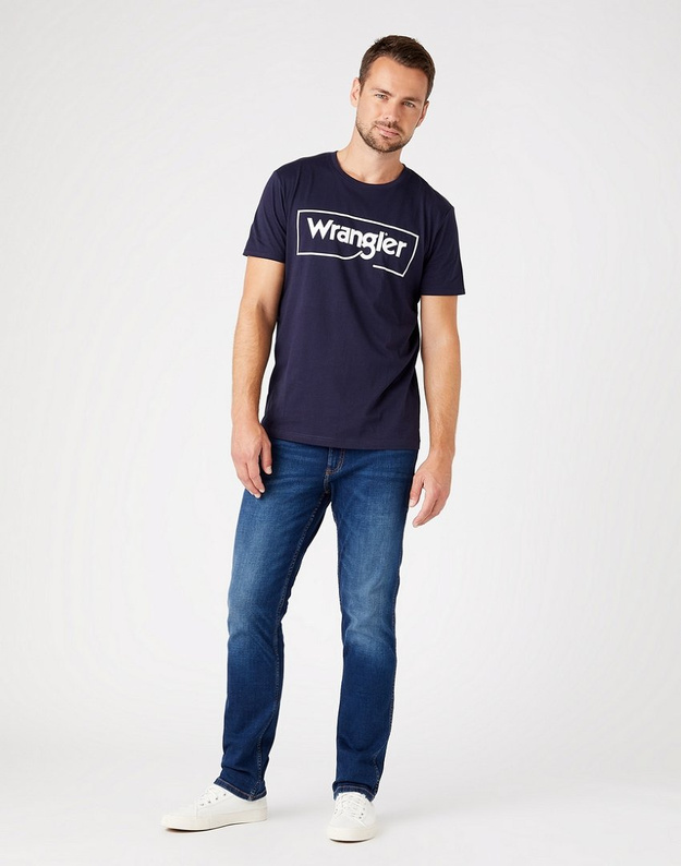 WRANGLER FRAME LOGO TEE MĘSKI T-SHIRT KOSZULKA NAVY W7H3D3114 112146325