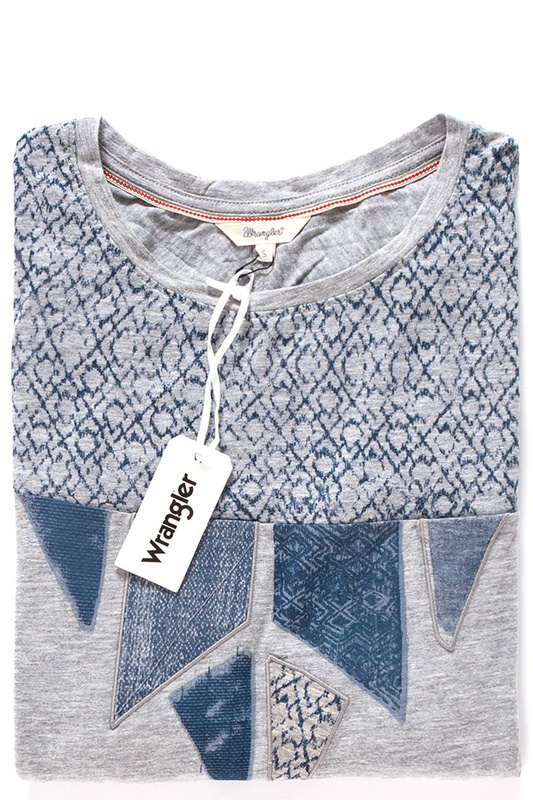 WRANGLER L/S APPLICATION TEE MID GREY MEL W7317DS37
